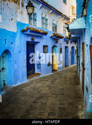 Blue Médina de Chefchaouen - Maroc Banque D'Images