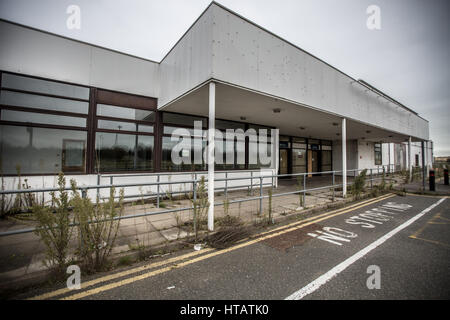 Vues de l'entrée de l'aérodrome à l'abandon maintenant dans l'aéroport Manston de Thanet, Margate Banque D'Images