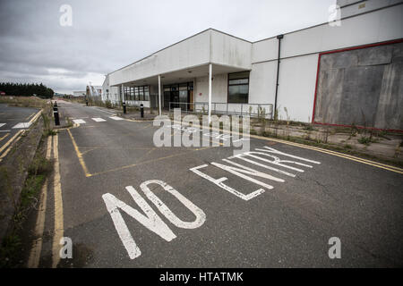 Vues de l'entrée de l'aérodrome à l'abandon maintenant dans l'aéroport Manston de Thanet, Margate Banque D'Images