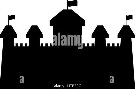 Icône château représentés sur un fond blanc dans le Vector Illustration de Vecteur