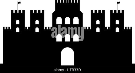 Icône château représentés sur un fond blanc dans le Vector Illustration de Vecteur