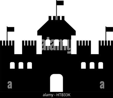 Icône château représentés sur un fond blanc dans le Vector Illustration de Vecteur