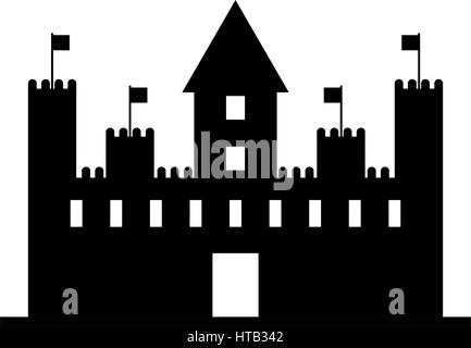 Icône château représentés sur un fond blanc dans le Vector Illustration de Vecteur