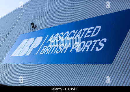 Associated British Ports affichage dynamique dans le Port de Garston. Banque D'Images