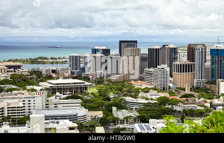 State Capitol Skyline Downtown Honolulu Hawaï Banque D'Images