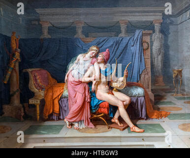 Les Amours de Paris et d'Hélène (Les amours d'Hélène et Paris) par Jacques-Louis David, huile sur toile, 1788 Banque D'Images