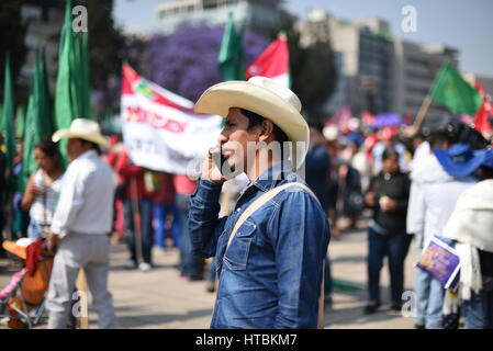 Manifestación de grupos campesinos, Día Internacional de la Mujer, Ciudad de México, Mexique, 8 de marzo, 2017 Banque D'Images