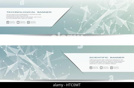 Ensemble de bannières scientifiques modernes. La structure de la molécule ADN et les neurones. Résumé fond. La médecine, de la science, de la technologie, des affaires, des calibres de site web. Scalable Vector Graphics. Illustration de Vecteur