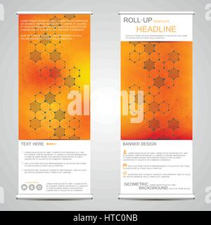 Roll-up Banner stands de présentation et de publication. Fond abstrait géométrique. Vector illustration Illustration de Vecteur