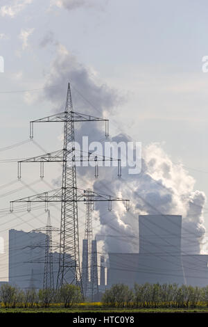 Éco-fire-station Neurath, RWE-Power Energy Company brown coal power station, Grevenbroich, Rhénanie du Nord-Westphalie, Allemagne Europe Banque D'Images