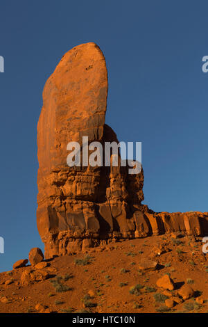 Le pouce rock formation, Monument Valley Navajo Tribal Park, Utah, USA Banque D'Images