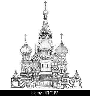 La cathédrale St Basile, tours et murs cityscape fédération célèbre place. kremlin vue sur la ville à partir de la rivière de Moscou. La place Rouge, Moscou, Russie. transport & russi Illustration de Vecteur