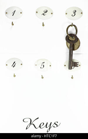 Vintage hotel key clavier à Banque D'Images