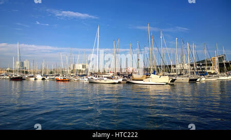 Port Vell à Barcelone, Espagne Banque D'Images