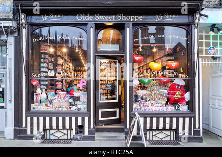 Monsieur Simms Olde Sweet Shop sur Kings Parade Cambridge Banque D'Images