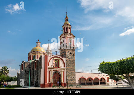 L'église San Pablo Tecamac - Cholula, Puebla, Mexique Banque D'Images