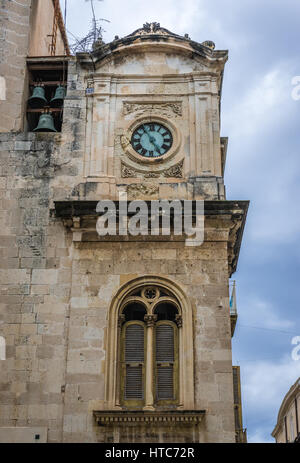 Réveil de l'Eglise de l'Immaculée Conception sur l'île d'Ortygie, partie historique de la ville de Syracuse, l'angle sud-est de l'île de la Sicile, Italie Banque D'Images