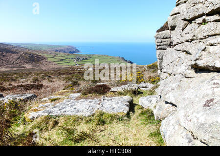 L'éperon rocheux de Carn Galver Cornwall England UK Banque D'Images