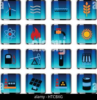 Combustible et d'énergie web icons pour la conception d'interface utilisateur Illustration de Vecteur