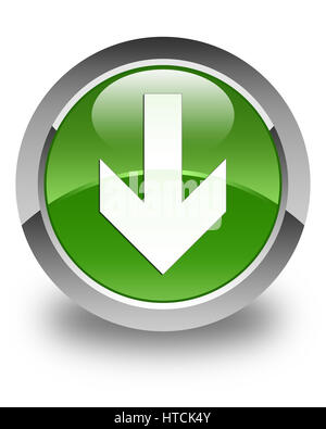 Télécharger l'icône flèche isolé sur bouton rond vert tendre brillant abstract illustration Banque D'Images