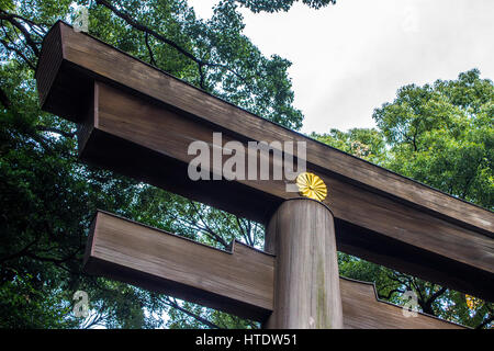 Meiji Jingu, un des plus célèbres et importants temples à Tokyo, Japon. Banque D'Images