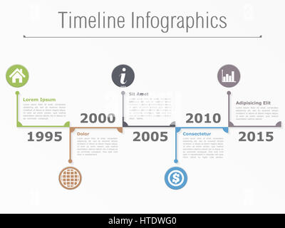 Calendrier horizontal modèle infographies Banque D'Images
