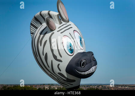Mister Z (zebra) hot air balloon, Albuquerque International Balloon Fiesta, Albuquerque, Nouveau Mexique USA Banque D'Images
