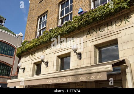 La Couronne et Anchor pub à Chiswick, Londres, Royaume-Uni. Banque D'Images