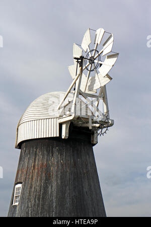 Détail de Drainage Runham partiellement restauré moulin sur les Norfolk Broads à Runham, Norfolk, Angleterre, Royaume-Uni. Banque D'Images