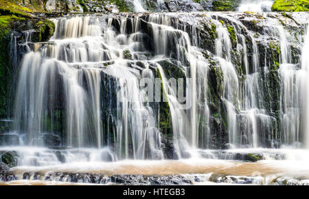 Purakaunui Falls, une cascade, l'Otago, Catlins, Southland, Nouvelle-Zélande Banque D'Images