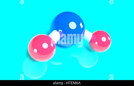 Molécule d'eau 3d illustration isolated on white Banque D'Images