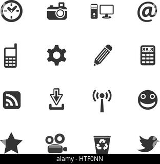 Médias sociaux web icons pour la conception d'interface utilisateur Illustration de Vecteur