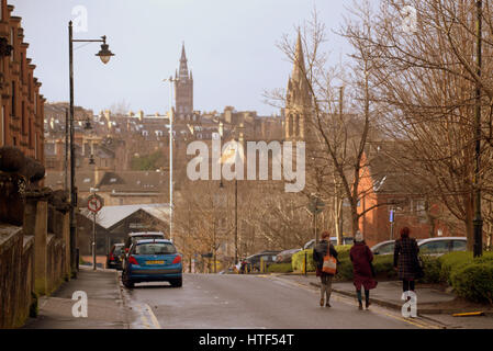Glasgow Ville paysage urbain Street scene étudiants Banque D'Images