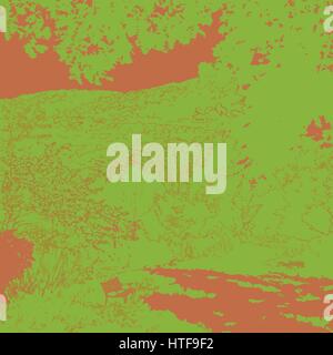 Banc sous un arbre dans le parc. vector illustration. Illustration de Vecteur