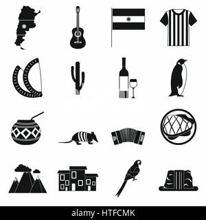 L'Argentine set icons Illustration de Vecteur