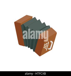 Accordéon bandonéon, icône de style 3D isométrique Illustration de Vecteur