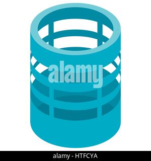 L'icône de corbeille, style 3D isométrique Illustration de Vecteur