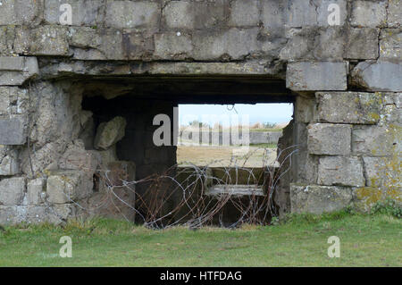 Bunker à la Pointe du Hoc, Normandie Banque D'Images