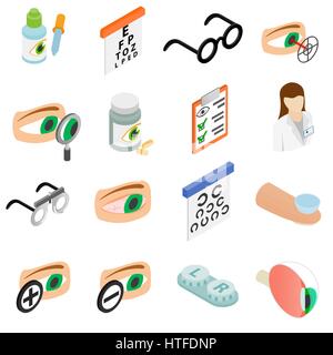 La correction de la vision icons set Illustration de Vecteur