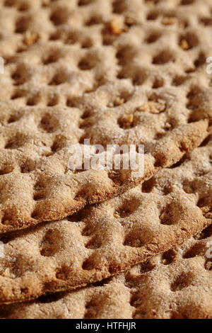 Séries de grains entiers, le pain croustillant Suédois, appelé knockebrod Banque D'Images