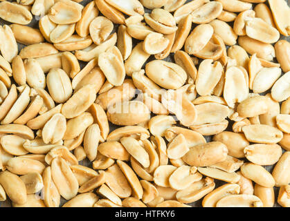 Les arachides. Close up of Fried, pelée et de cacahuètes salées. Banque D'Images