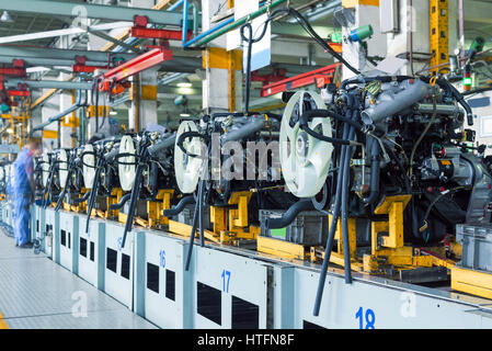 Usine de montage automobile de blocs moteurs Banque D'Images