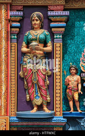 Singapour, Little India, Sri Vadapathira Kaliamman, temple hindou, Banque D'Images