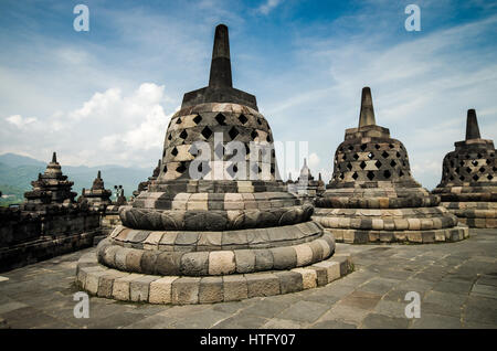 Borobudur Temple bouddhiste à Magelang, Java central Banque D'Images