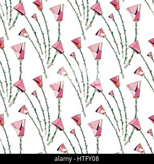 Résumé motif roses. Arrière-plan vectoriel continu floral. Fleurs stylisées pour design textile, emballage, papier peint, tissu. Illustration de Vecteur