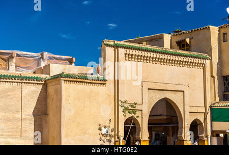 Sur la porte en place Rcif Médina de Fes, Maroc Banque D'Images