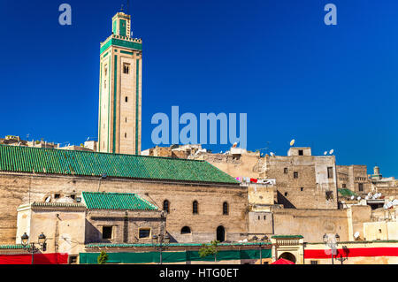 Vue de la mosquée Rcif à Fes, Maroc Banque D'Images