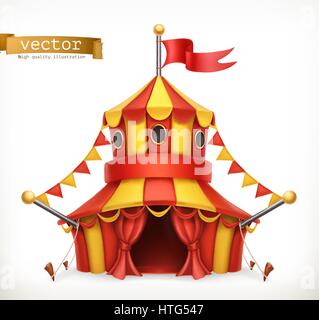 Tente de cirque. Icône vecteur 3D Illustration de Vecteur