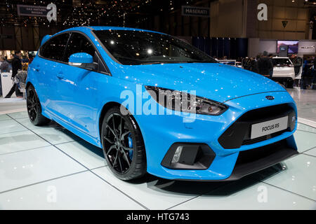 Genève, SUISSE - Le 8 mars, 2017 : Ford Focus RS location présenté à la 87e Salon International de l'Automobile de Genève. Banque D'Images