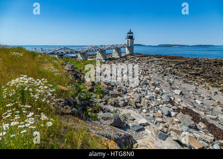 Point Marshall Light Station est un phare à l'entrée du port de Port Clyde à Port Clyde, dans le Maine. La station de phare a été créé en 1832. Banque D'Images